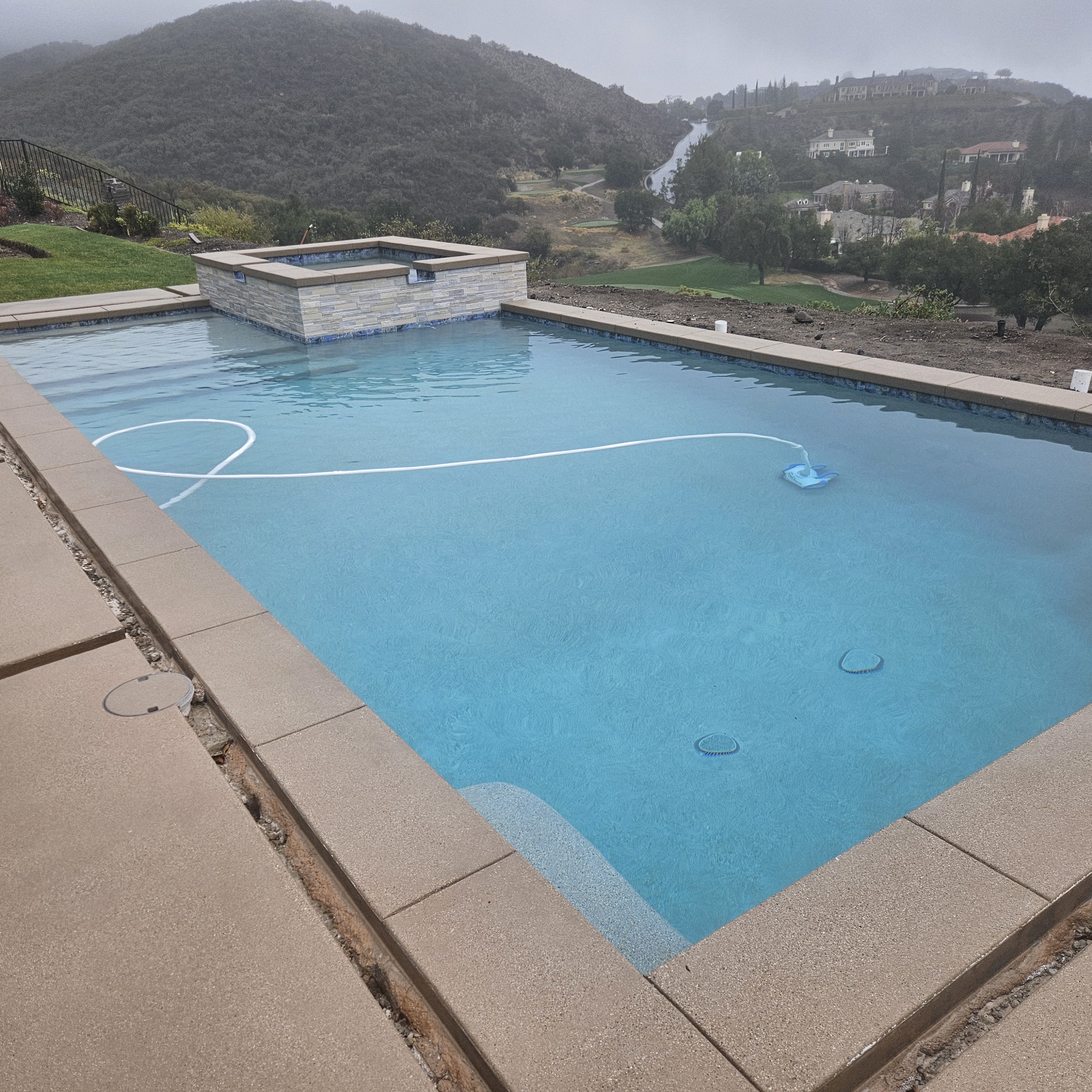 Pool with Raised Spa and Mountain View