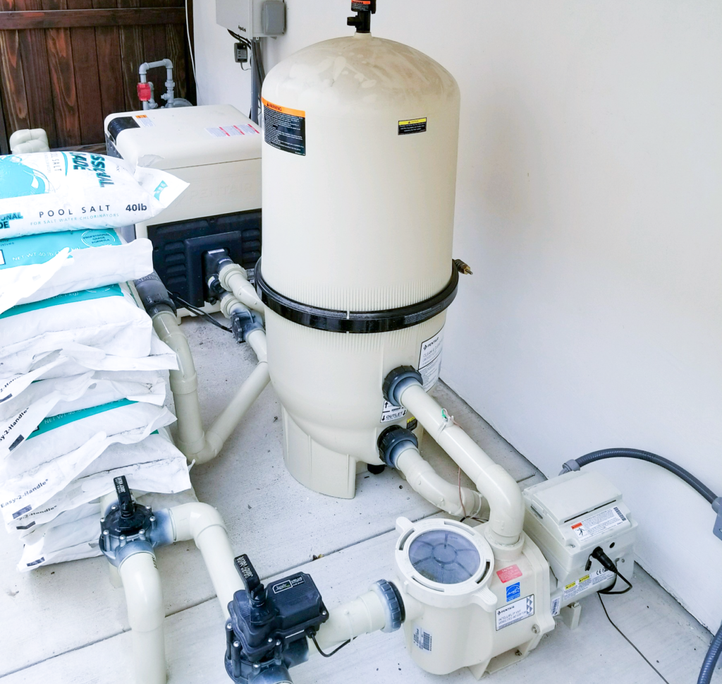 Pool filter and pump equipment installation