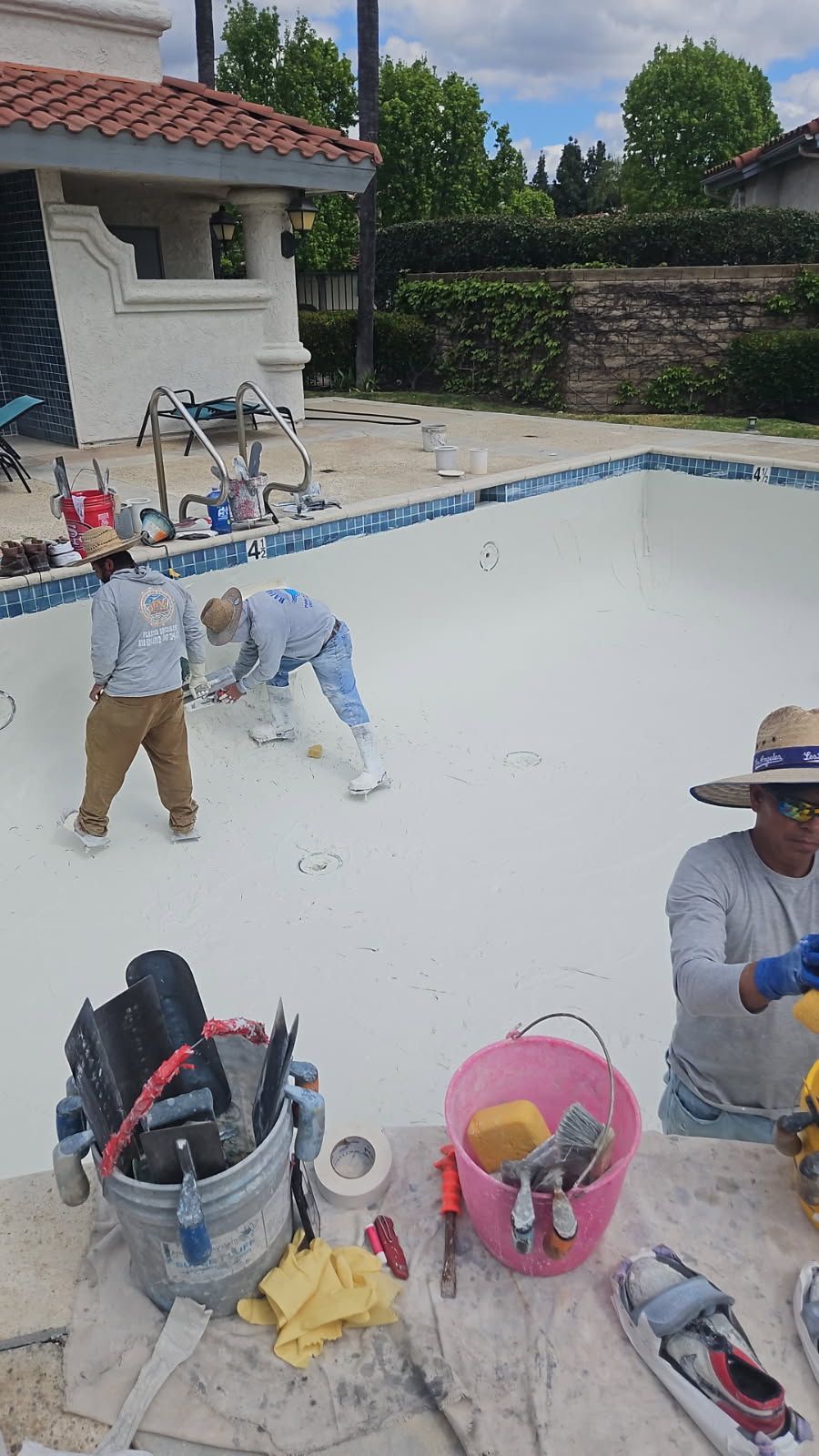 Pool remodel and replaster in progress